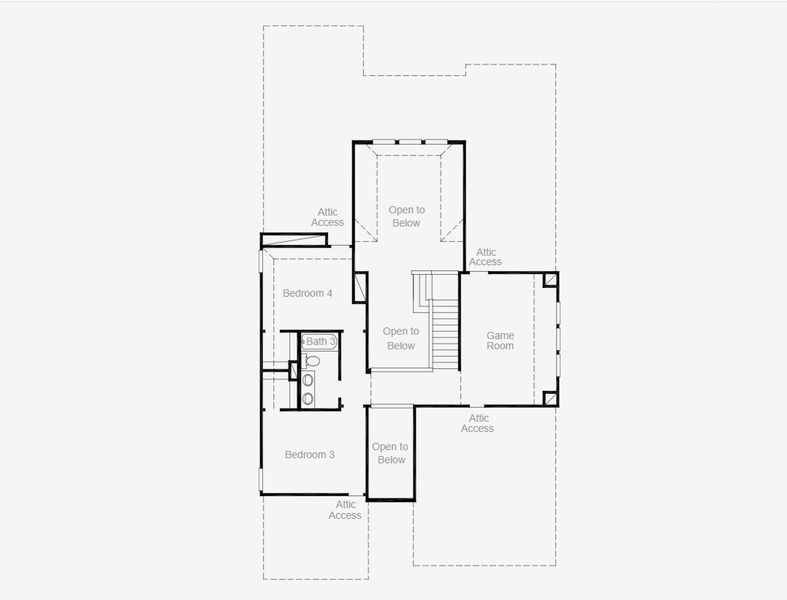 2D floor plan layout of this home in Parmer Ranch, Georgetown, TX (Image 2).