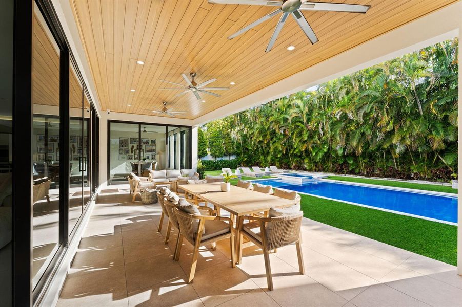 covered patio overlooking pool covered patio overlooking pool