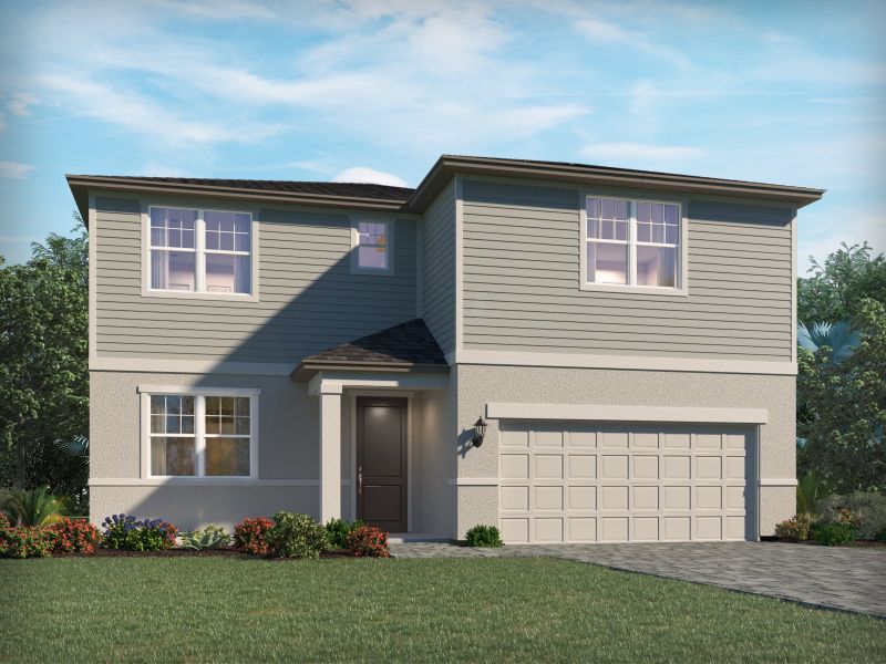 Front exterior of a home in the Ridgehaven - Signature Series community, located in Ormond Beach, FL (Image 10). Front exterior of a home in the Ridgehaven - Signature Series community, located in Ormond Beach, FL (Image 10).