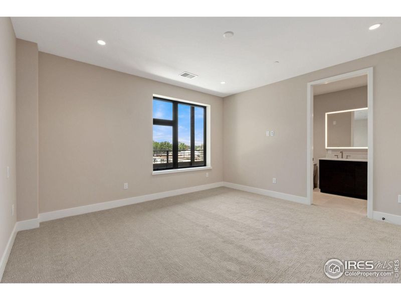 The primary bedroom has a south facing window for great light throughout the day.