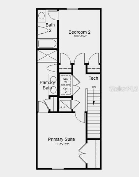 2D floor plan layout of this home in The Towns at Skye Ranch, Sarasota, FL (Image 4).