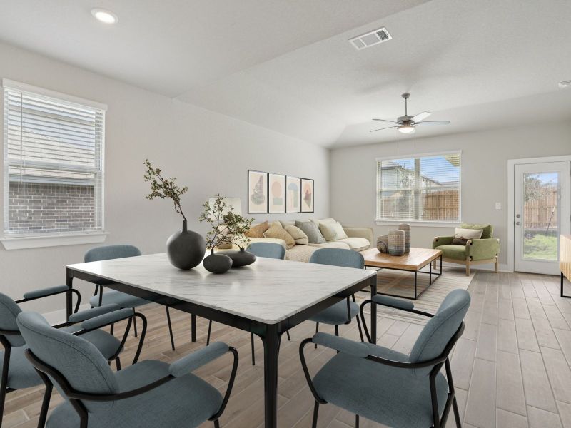 Dining & Living in the San Jacinto floorplan at a Meritage Homes community. Dining & Living in the San Jacinto floorplan at a Meritage Homes community.