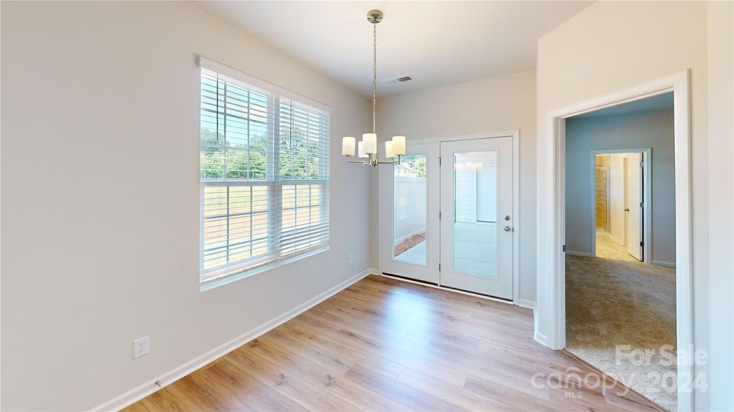 Dining room to covered patio (photo is representative)