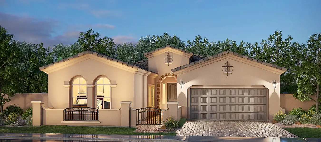 Representative exterior photo of a completed home built from the Residence 5 by Blandford Homes in Grove at Lehi, Mesa, AZ (Image 2).