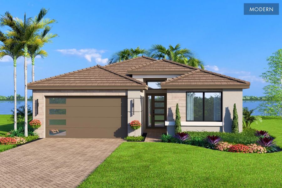 Representative exterior photo of a completed home built from the Abaco II by GL Homes in Valencia Vista at Riverland, Port St. Lucie, FL (Image 10). Representative exterior photo of a completed home built from the Abaco II by GL Homes in Valencia Vista at Riverland, Port St. Lucie, FL (Image 10).