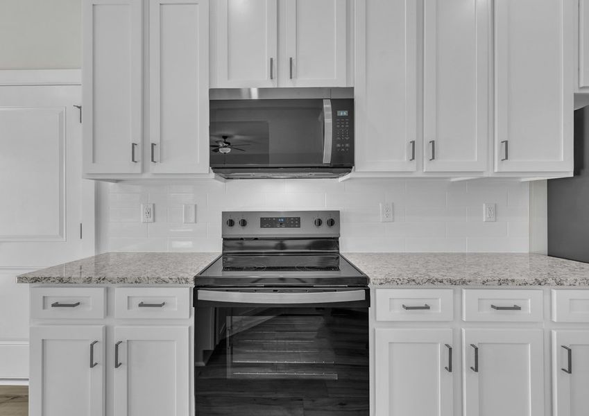 The kitchen has granite countertops.