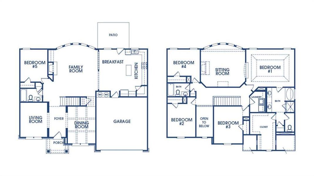 2D floor plan layout of this home in Water Oak Estates, Lawrenceville, GA (Image 2).