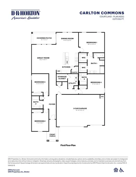 2D floor plan layout of this home in Carlton Commons, Casa Grande, AZ (Image 4).