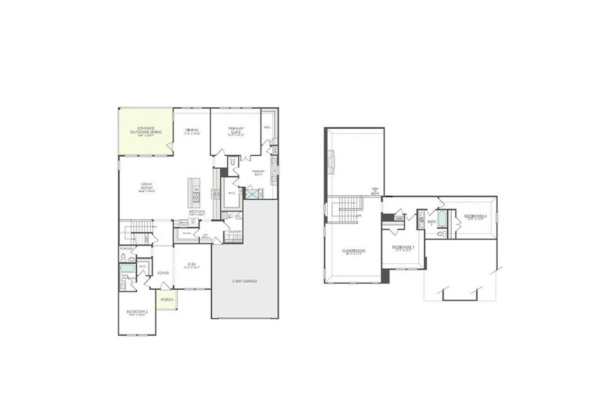 2D floor plan layout for the Logan by Tri Pointe Homes in LaPrelle, Haslet, TX (Image 5). 2D floor plan layout for the Logan by Tri Pointe Homes in LaPrelle, Haslet, TX (Image 5).