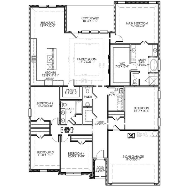 2D floor plan layout for the The Henderson by Lillian Custom Homes in Polo Ridge, Heath, TX (Image 3). 2D floor plan layout for the The Henderson by Lillian Custom Homes in Polo Ridge, Heath, TX (Image 3).