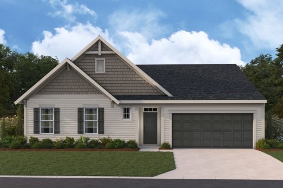 Representative exterior photo of a completed home built from the Calvin by Fischer Homes in Pickens Bluff, Hiram, GA (Image 9).