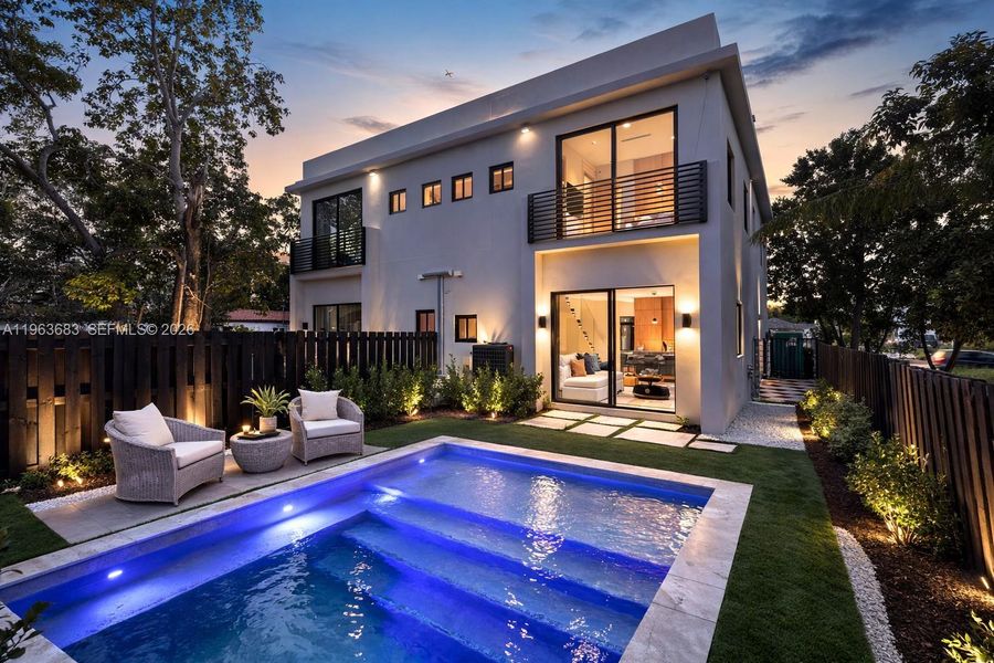 Exterior details and patio area of a home in , Miami (Image 4). Exterior details and patio area of a home in , Miami (Image 4).