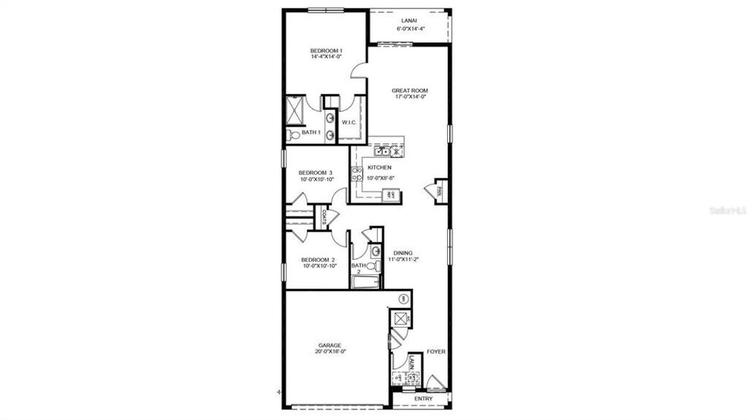 2D floor plan layout of this home in Sandhill, Dade City, FL (Image 3).
