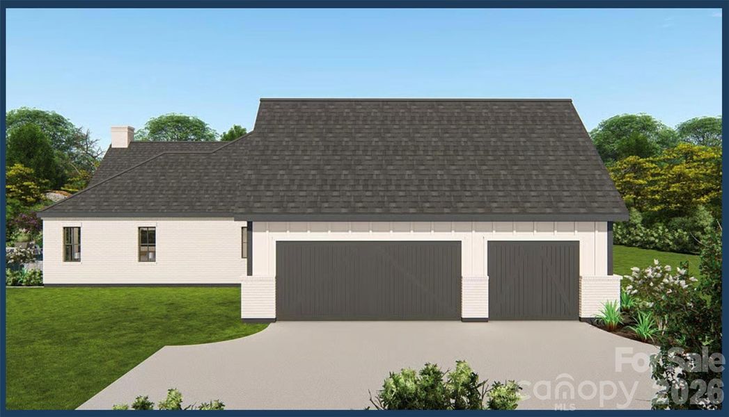 Side load climate controlled garage.