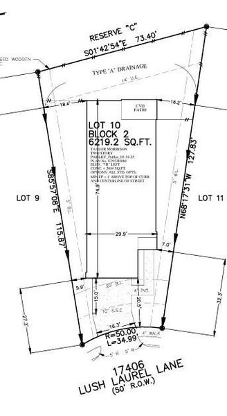 17406 Lush Laurel Lane preliminary plot plan