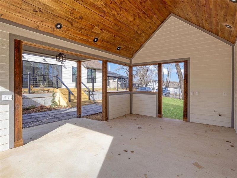 Exterior details and patio area of a home in , Bells (Image 27).