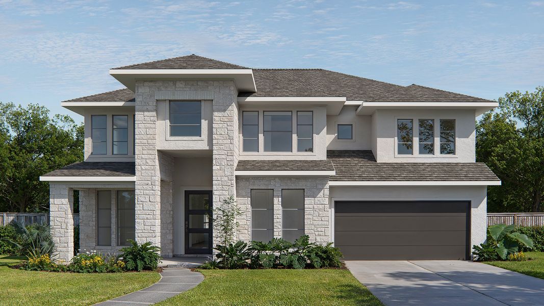 Representative exterior photo of a completed home built from the 3593P by Perry Homes in Audubon, Pinehurst, TX (Image 3).