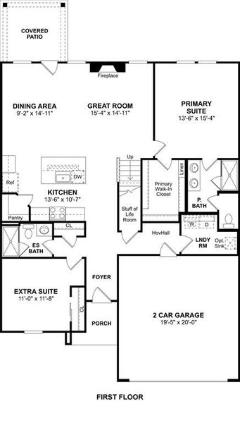2D floor plan layout of this home in Aspire at Reunion, Newark, TX (Image 3).
