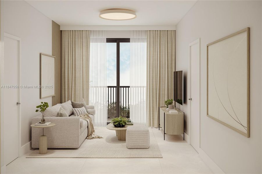 Furnished interior view inside a new home in , Miami (Image 6). Furnished interior view inside a new home in , Miami (Image 6).