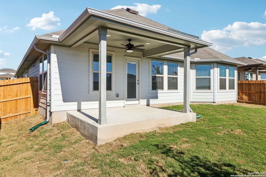 Exterior details and patio area of a home in Legendary Trails - Classic Series, Cibolo (Image 18). Exterior details and patio area of a home in Legendary Trails - Classic Series, Cibolo (Image 18).