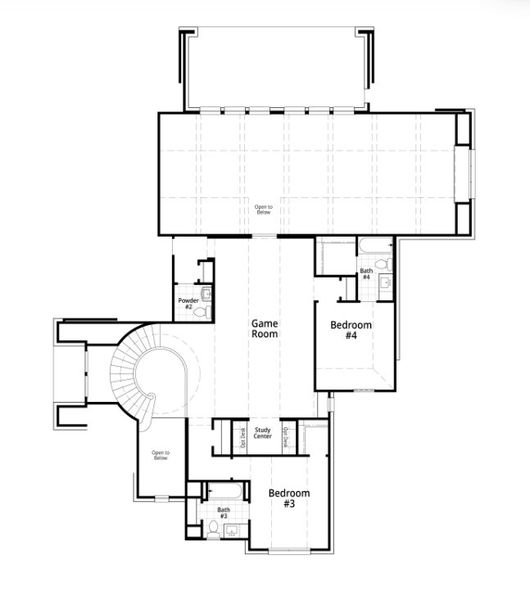 2D floor plan layout for the Lucca by Highland Homes in Ridgeline: 70ft. lots, McKinney, TX (Image 28).