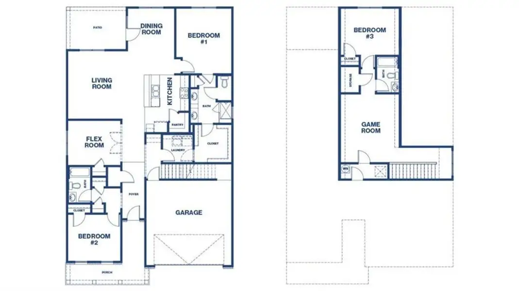 2D floor plan layout of this home in Oak Ridge Meadows - Active Adult, Locust Grove, GA (Image 3). 2D floor plan layout of this home in Oak Ridge Meadows - Active Adult, Locust Grove, GA (Image 3).
