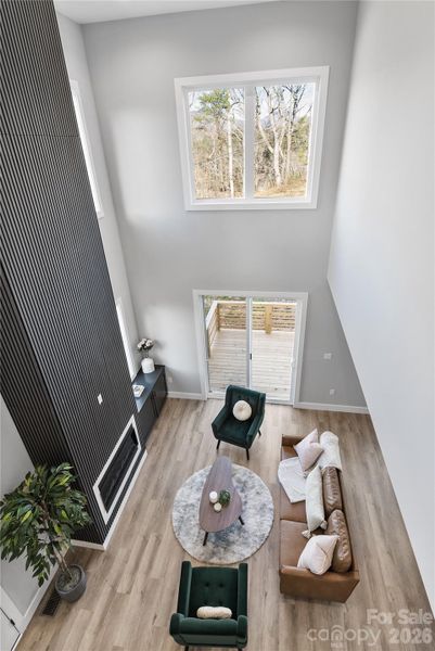View from Upstairs to Living Room