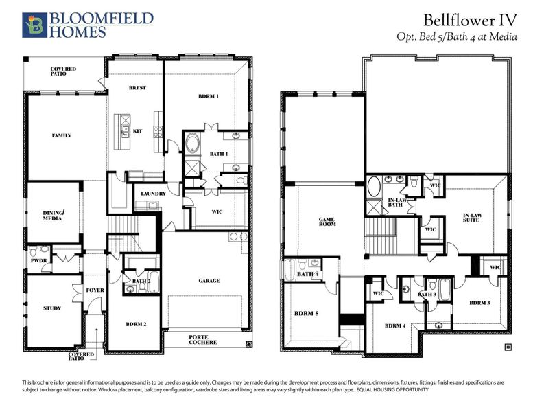 Bellflower IV Opt Bed 5/Bath 4 at Media Floor Plan