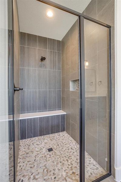 Bathroom with a shower stall
