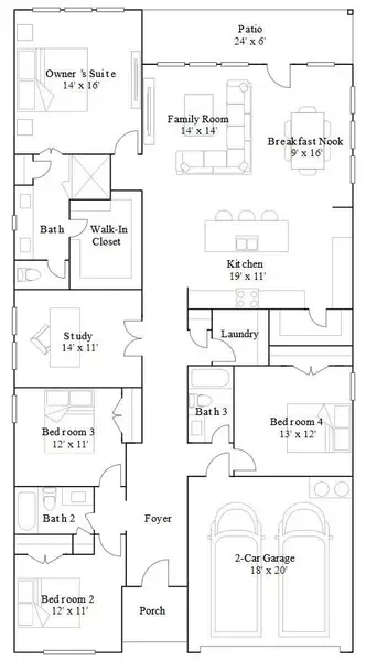 2D floor plan layout of this home in Cross Creek West, Fulshear, TX (Image 3). 2D floor plan layout of this home in Cross Creek West, Fulshear, TX (Image 3).
