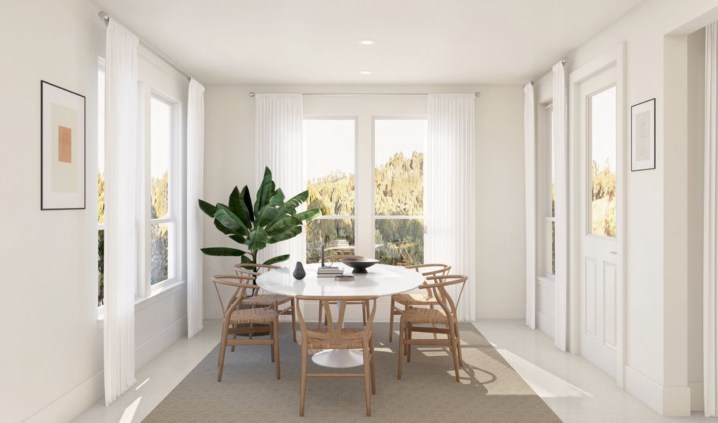 Cozy dining area with access to the covered patio