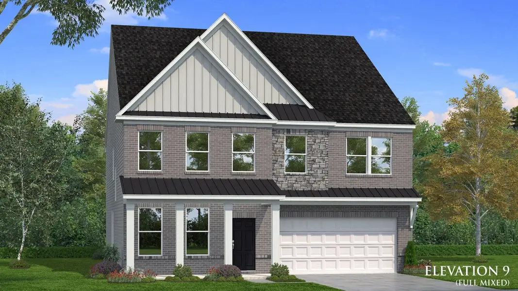 Representative exterior photo of a completed home built from the Brier Creek by DRB Homes in Reserve at Crowthorne, Zebulon, NC (Image 43). Representative exterior photo of a completed home built from the Brier Creek by DRB Homes in Reserve at Crowthorne, Zebulon, NC (Image 43).
