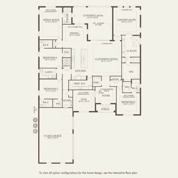 2D floor plan layout for the Ellington Grande by DiVosta in Amara, Lake Worth, FL (Image 1).