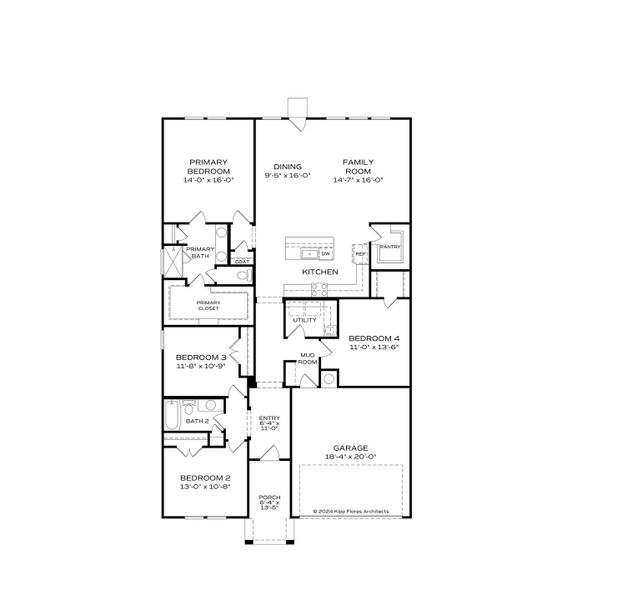 2D floor plan layout for the The Luna by Davidson Homes LLC in Ivy Glen, Perry, GA (Image 4).