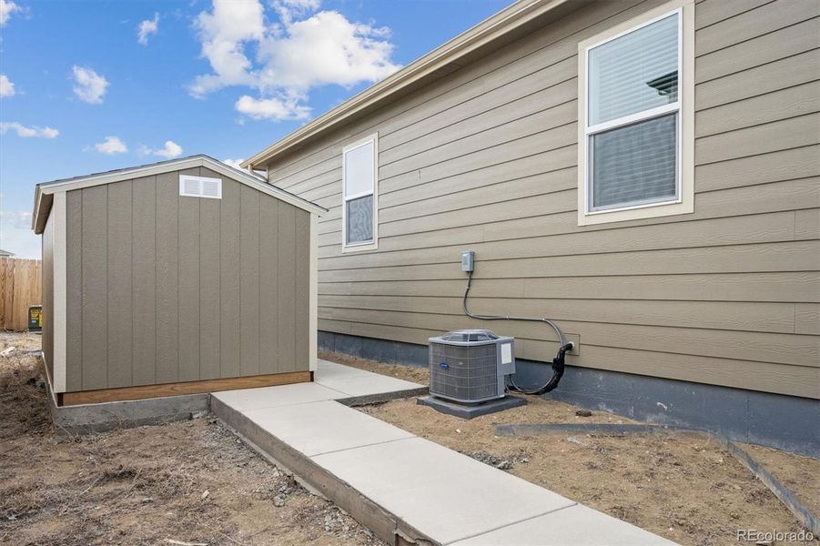 Backyard is a blank slate. All expensive concrete work has been done. $10,000 brand new shed included. Backyard is a blank slate. All expensive concrete work has been done. $10,000 brand new shed included.
