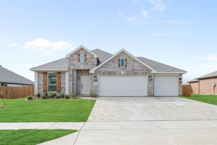 Front exterior of a new home in Waverly Estates, Nevada, TX, highlighting curb appeal (Image 24).