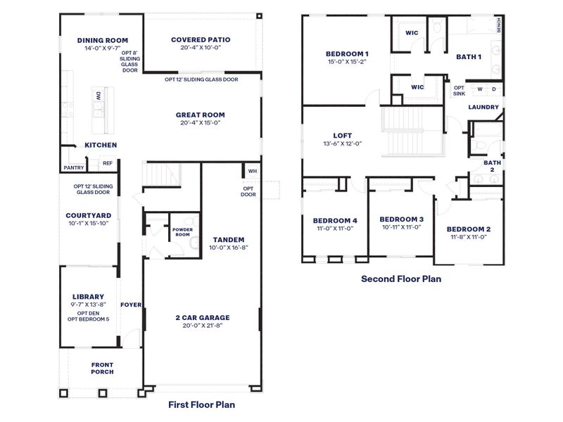 2D floor plan layout for the Crow by D.R. Horton in The Ridge at Stone Butte, Phoenix, AZ (Image 5).
