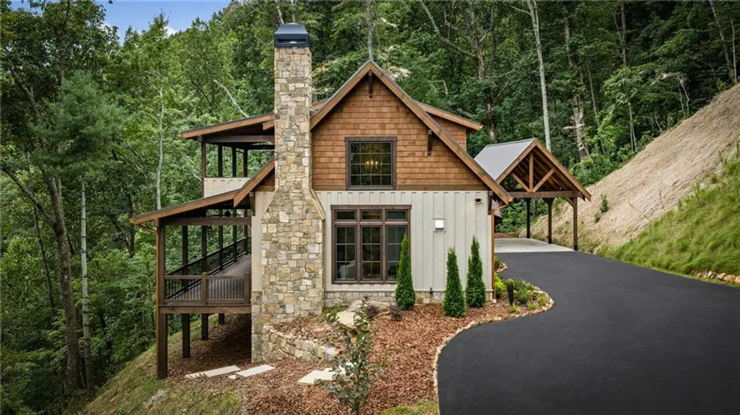 Front exterior of a new home in , Ellijay, GA, highlighting curb appeal (Image 22).