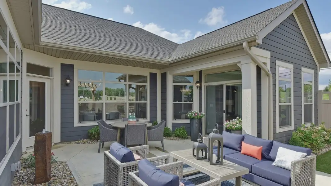 Representative exterior details of a home built from the Portico by Epcon Communities in Courtyards by Carrell, Ocean Isle Beach (Image 4). Representative exterior details of a home built from the Portico by Epcon Communities in Courtyards by Carrell, Ocean Isle Beach (Image 4).