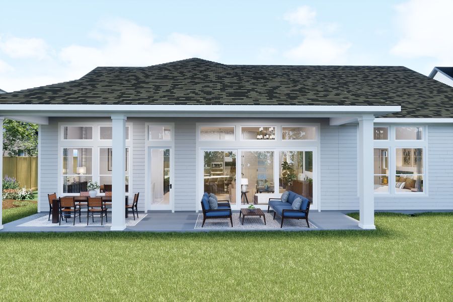 Representative exterior details of a home built from the The Giles by David Weekley Homes in Kissing Tree – Vista Series, San Marcos (Image 4). Representative exterior details of a home built from the The Giles by David Weekley Homes in Kissing Tree – Vista Series, San Marcos (Image 4).