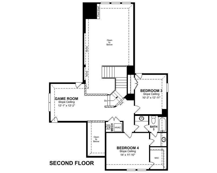 2D floor plan layout of this home in Woodcreek, Fate, TX (Image 16).