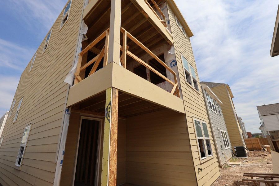 Backyard with covered patio and 2 decks - still under construction!