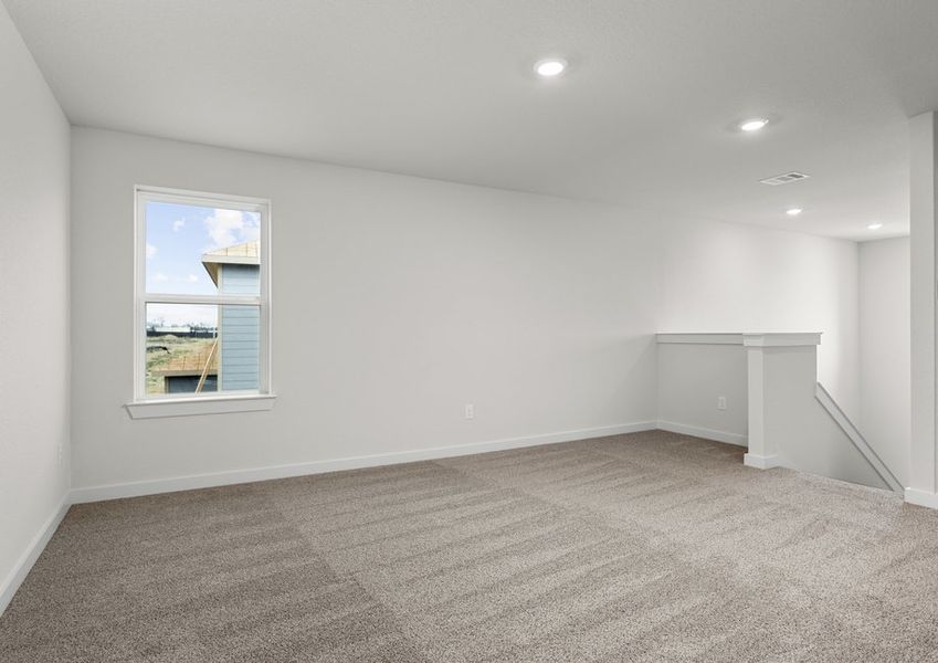 The upstairs loft is a versatile space to make your own. The upstairs loft is a versatile space to make your own.