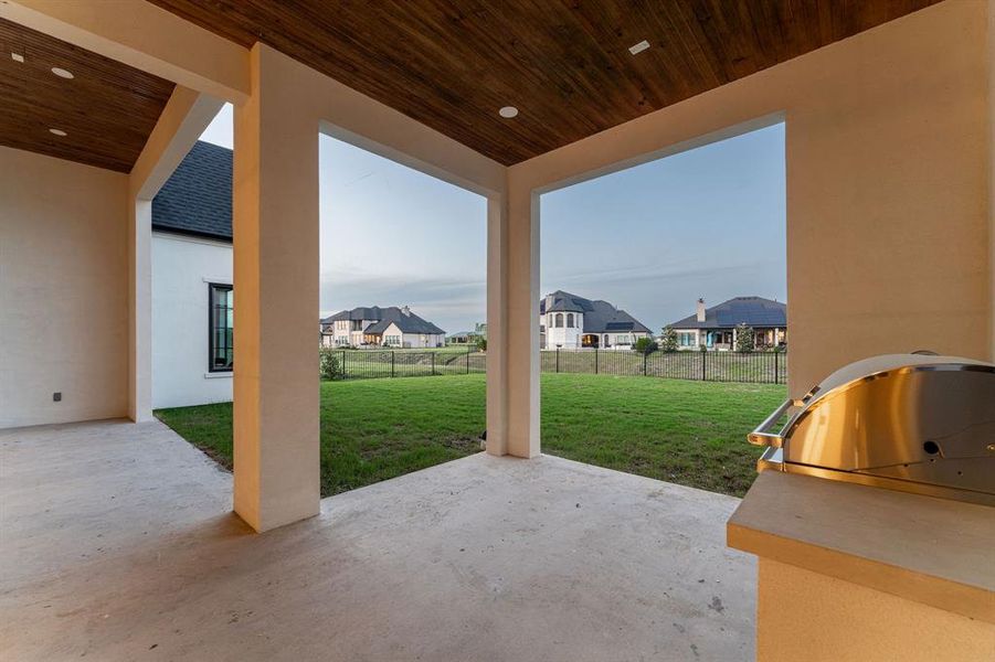 Exterior details and patio area of a home in , Heath (Image 3).