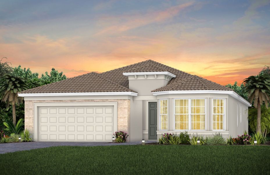 Representative exterior photo of a completed home built from the Prosperity by DiVosta in BeachWalk by Manasota Key, Englewood, FL (Image 14).