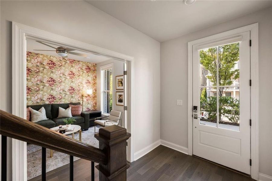 Furnished interior view inside a new home in Towns on Thompson, Alpharetta (Image 43).