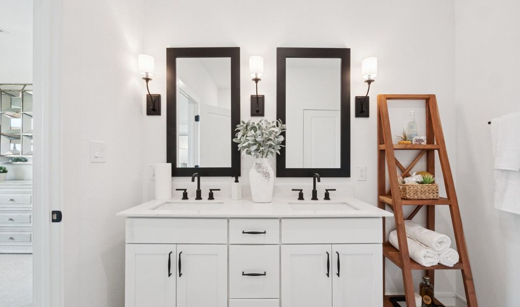 Primary bath with dual sinks Primary bath with dual sinks