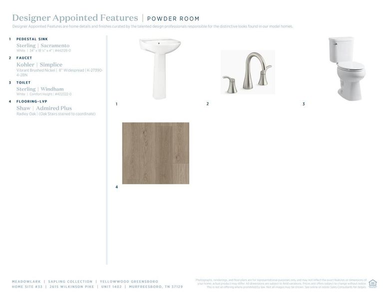 Sample of building materials used in homes in Meadowlark, Murfreesboro (Image 10).