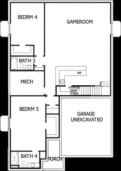 2D floor plan layout of this home in Wolf Ranch - Enclave Collection, Colorado Springs, CO (Image 6).