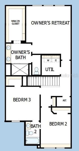 2D floor plan layout of this home in North River Ranch – Townhomes, Parrish, FL (Image 5).